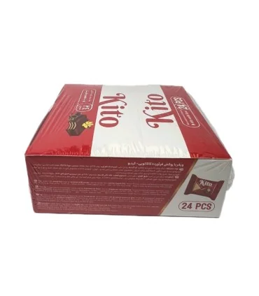 ویفر روکش کاکائویی نارگیلی کیتو مینو بسته 24 عددی