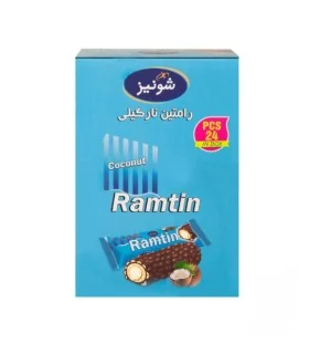 شکلات رامتین نارگیلی شونیز 19 گرم بسته 24 عددی
