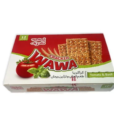 کراکر با طعم کچاب و تزئین ریحان 12 بسته