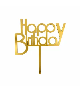 تاپر طلایی کیک happy birthday