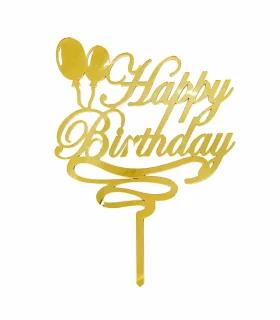 تاپر طلایی کیک happy birthday