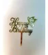تاپر طلایی کیک happy birthday
