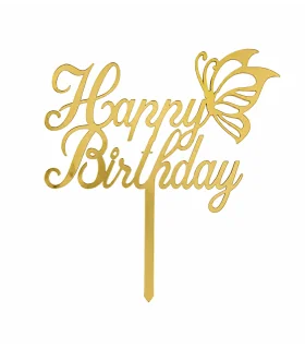تاپر طلایی کیک happy birthday