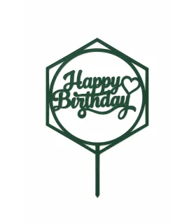 تاپر طلایی کیک happy birthday