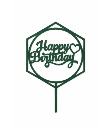 تاپر طلایی کیک happy birthday
