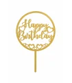 تاپر طلایی کیک happy birthday