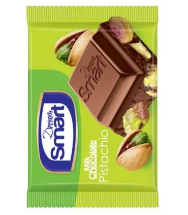 شکلات شیری مغزدار پسته دریم 50 گرم