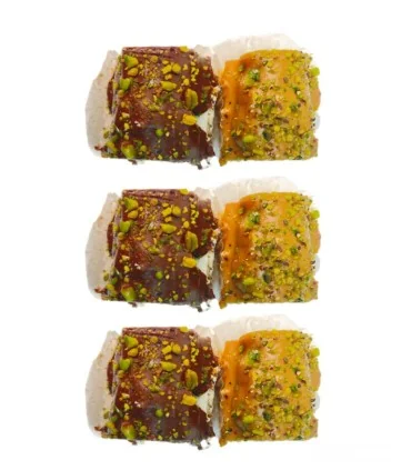 شیرینی کاکائویی دورنگ با مغز پسته