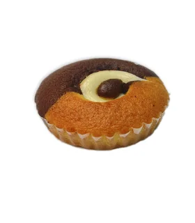 کیک وانیلی شکلاتی با مغز کرمفیل