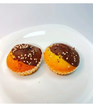 کاپ کیک (کیک یزدی) دو رنگ کنجدی