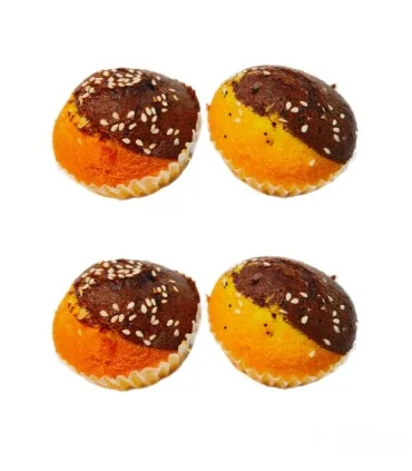 کاپ کیک (کیک یزدی) دو رنگ کنجدی