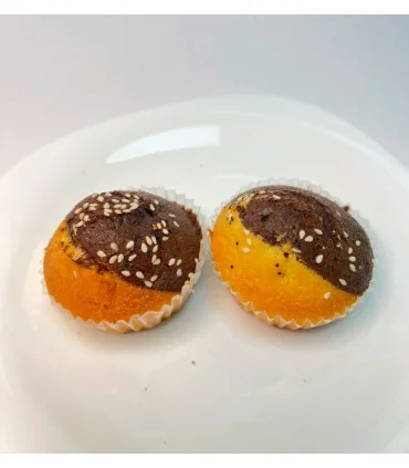 کاپ کیک (کیک یزدی) دو رنگ کنجدی