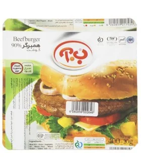 همبرگر گوشت 90% ب.آ مقدار 400 گرم