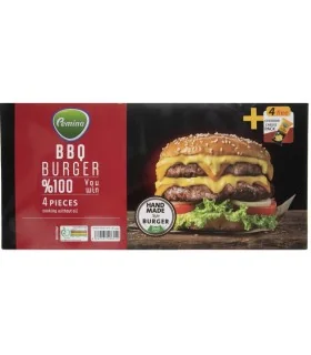 برگر ذغالی پمینا 500 گرمی 4 عدد
