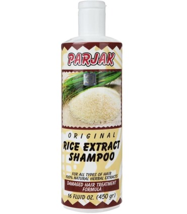 شامپو تقویت کننده و ترمیم کننده مو پرژک مدل Rice Extract مناسب انواع مو حجم 450 میلی لیتر