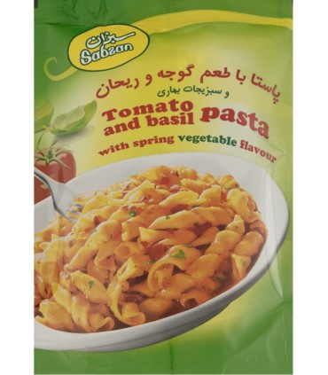 پاستا با طعم گوجه و ریحان سبزان - 180 گرم