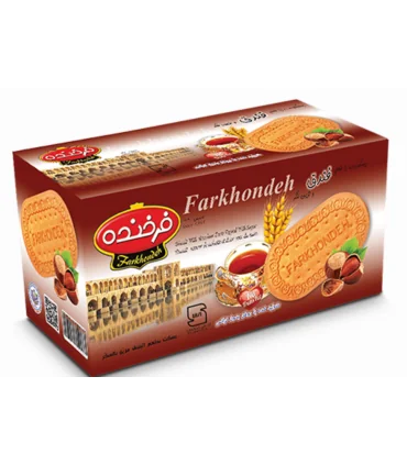 بیسکوییت با طعم فندق و تزیین شکر برند فرخنده