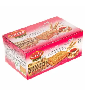 بیسکوییت جو با تزیین کنجد و شوید برند فرخنده