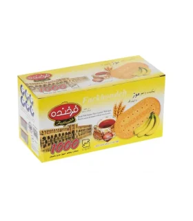 بیسکوییت با طعم موز و تزیین شکر فرخنده