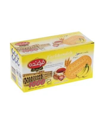 بیسکوییت با طعم موز و تزیین شکر فرخنده