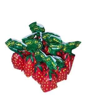 آبنبات توت فرنگی با مغزی پاستیل آیدین فله