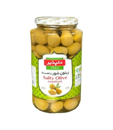 کنسرو زیتون شور (با هسته) دلپذیر 660 گرم