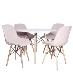 میز و صندلی ناهارخوری چهار نفره مدل مایا لمسه کد MF008