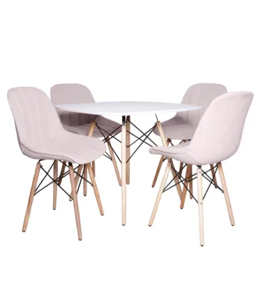 میز و صندلی ناهارخوری چهار نفره مدل مایا لمسه کد MF008