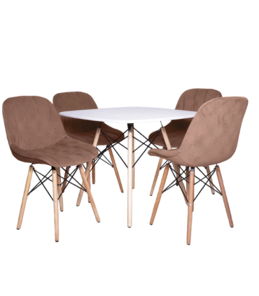 میز و صندلی ناهارخوری چهار نفره مدل مایا لمسه کد MF008