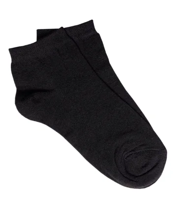 جوراب زنانه مدل مچی نخی ساده رنگ مشکی بسته 3 عددی