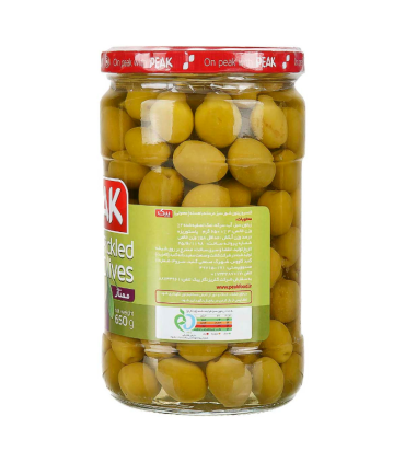 زیتون سبز 650 گرم ممتاز پیک