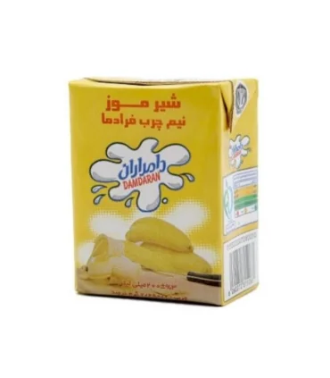شیر موز کم چرب فرادما پاکتی دامداران 200 میلی لیتری