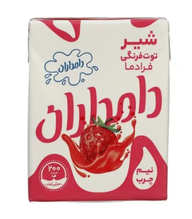شیر توت فرنگی فرادما پاکتی دامداران 200 میلی لیتری