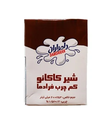 شیر کاکائو کم چرب فرادرما دامداران 125 میل