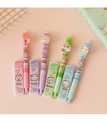 مداد نوکی طرح گربه به همراه مغز رنگ صورتی