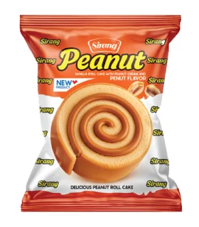 رول کیک وانیلی با کرم بادام زمینی سیرنگ 60 گرم