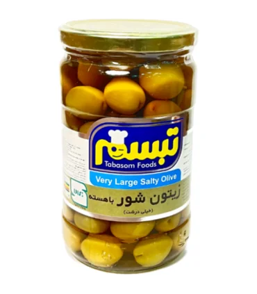 زیتون شور با هسته خیلی درشت 660 گرم تبسم