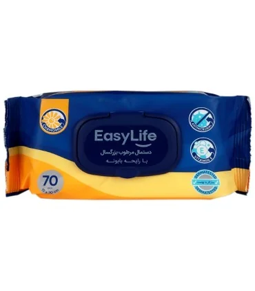 دستمال مرطوب بزرگسال Easy life با رایحه بابونه 70 عددی