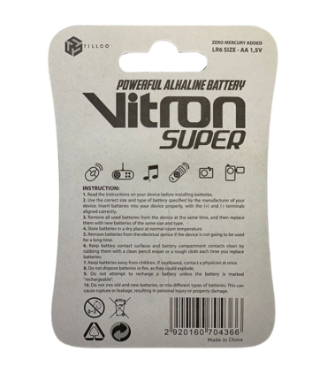 باتری قلم آلکالاین 2 عددی ویترون