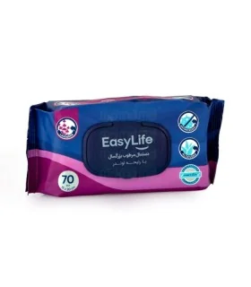 دستمال مرطوب بزرگسال Easy life با رایحه لوندر 70 عددی