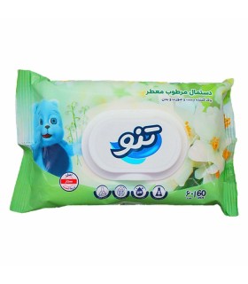 دستمال مرطوب دست و صورت تنو 60 عددی رایحه گل