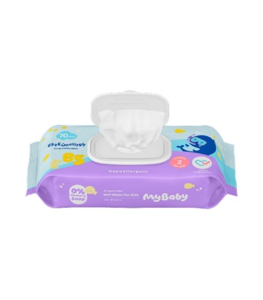 دستمال مرطوب ویتامین E وB5 مای بیبی 70 عددی