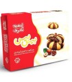 بیس بیس - بیسکویت ساده-کاکائویی با مغزی فرآورده کاکائویی طعم فندق 360 گرم