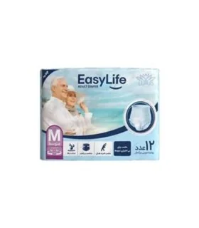 پوشینه بزرگسال Easy Life ایزی لایف مدل شورتی متوسط - بسته 12 عددی