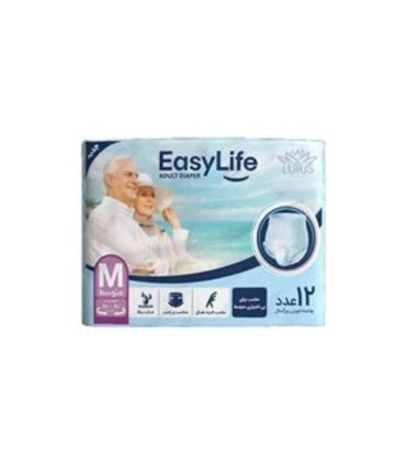 پوشینه بزرگسال Easy Life ایزی لایف مدل شورتی متوسط - بسته 12 عددی