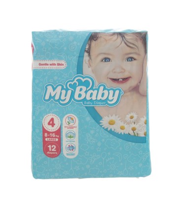 پوشک مای بیبی سایز 4 بسته 12عددی