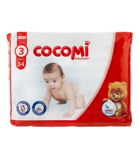 پوشک بچه کوکومی سایز 3 بسته 34عددی