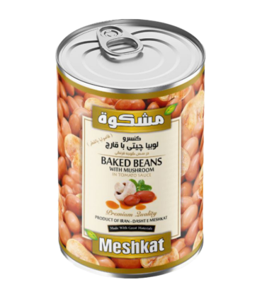 کنسرو لوبیا چیتی با قارچ مشکوة