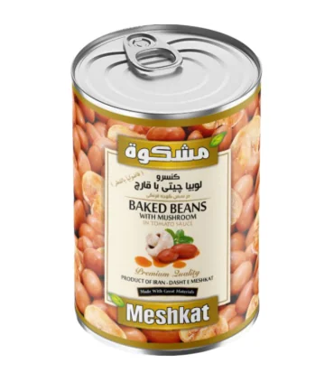 کنسرو لوبیا چیتی با قارچ مشکوة