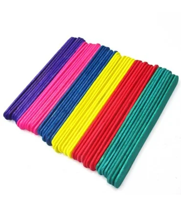 چوب بستنی خانه سازی رنگی طول 12 سانتی‌متر عرض 17 میلی‌متر بسته 46 عددی